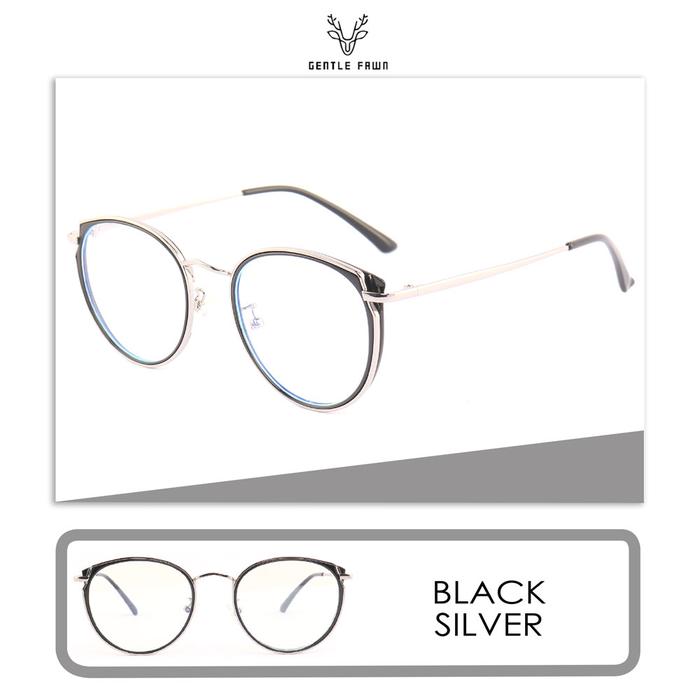 Gambar Gray Pink Kacamata Blueray Semi Cat Eye Fashion Wanita Keren 11051 - BLACK SILVER, BLUERAY NORMAL dari Gray Pink undefined Tokopedia