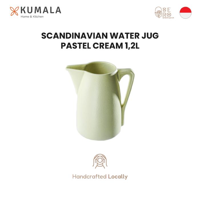 Gambar SERO SCANDINAVIAN WATER JUG - Teko Pot Air Keramik - PSTL.Cream 1.1L dari Kumala Home & Kitchen undefined Tokopedia