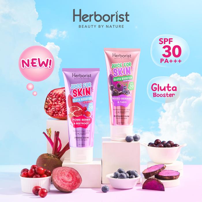 Gambar HERBORIST JUICE FOR SKIN GLUTA BOOSTER LOTION SERUM SPF 30 PA+++ - BODY SERUM, MIX TARO dari agogostore undefined Tokopedia