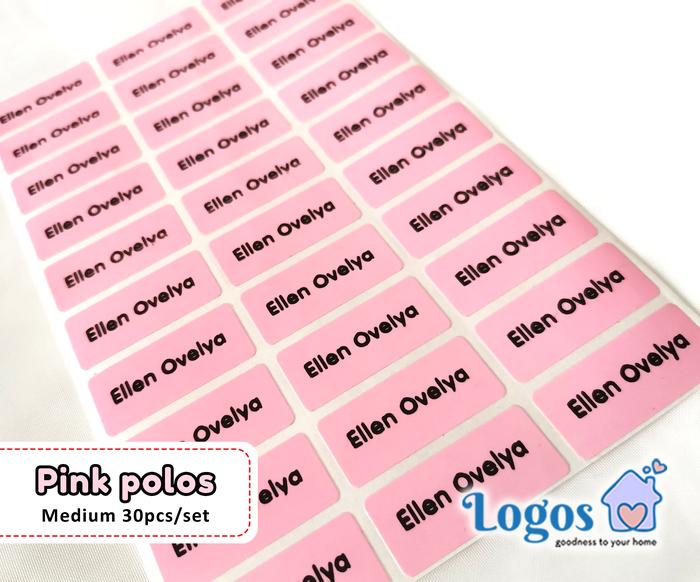 Gambar Label Polos MEDIUM Stiker label nama waterproof Colour Name Sticker - Pink dari Logos undefined Tokopedia