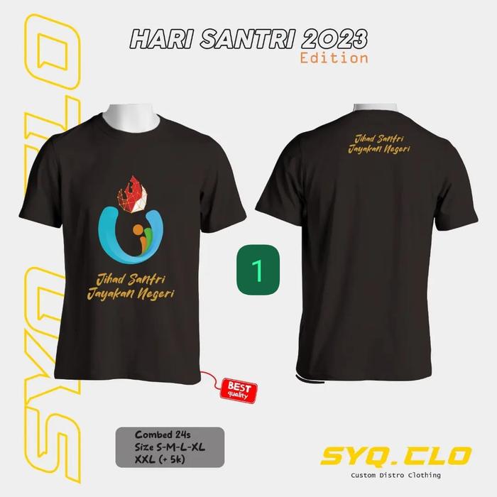 Gambar Kaos Hari Santri 2023 / Kaos HSN 2023 / Kaos Hari Santri Nasional 2023 - Hitam 1, XL dari Naira_store57 undefined Tokopedia
