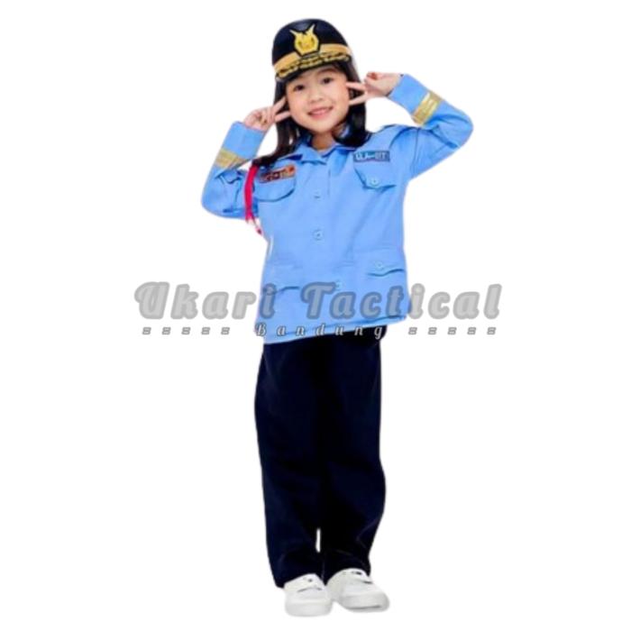 Gambar Seragam kostum profesi anak TNI AU baju karnaval anak cosplay - AU Polos Cewek, M dari Ukari undefined Tokopedia