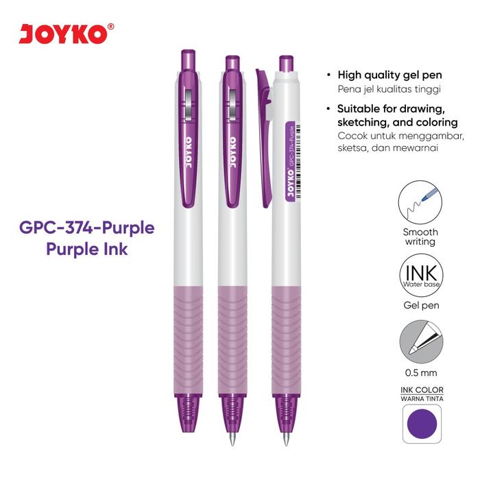 Gambar Gel Pen Colour Joyko GPC-374 Gel 0.5 mm Pulpen Pena - Purple dari Pusat Grosir ATK 88 undefined Tokopedia