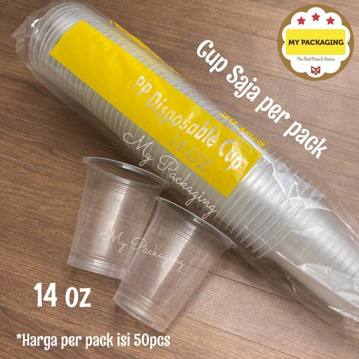 Gambar Gelas Cup Plastik pp 10oz 12oz 14oz 16oz 220ml Juice Kopi Teh Pop ice - 14OZ dari My Packaging undefined Tokopedia