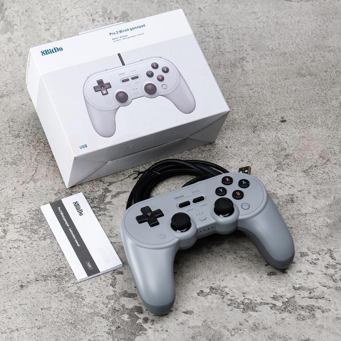 Gambar 8BitDo Pro 2 Controller Gamepad Stick Wireless Bluetooth Wired - Gray, Kabel dari AllCaps Indonesia undefined Tokopedia