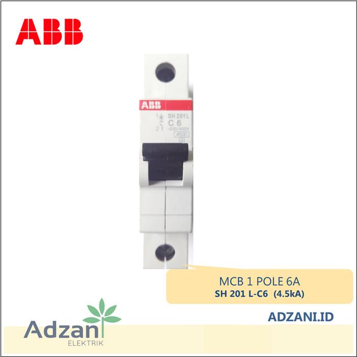 Gambar [FS] MCB 1P 6A 4.5kA ABB SH201L-C6 2CDS241001R0064 SH 201 L Rumah dari Adzani.id undefined Tokopedia
