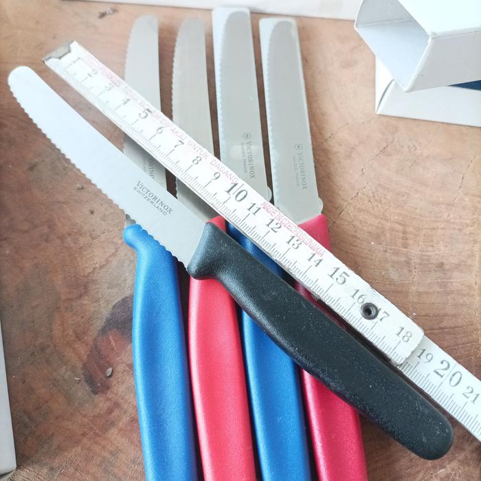Gambar Pisau Steak Victorinox 21cm Bilah Full Serrated 10cm ORIGINAL NOS - Hitam dari Classmo undefined Tokopedia