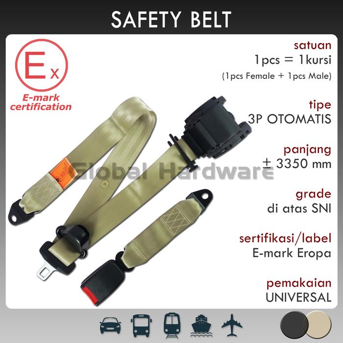 Gambar Sabuk Pengaman Safety Seat Belt 3 Titik Auto Otomatis Mobil Universal - Sabuk Pengaman dari Global Hardware undefined Tokopedia