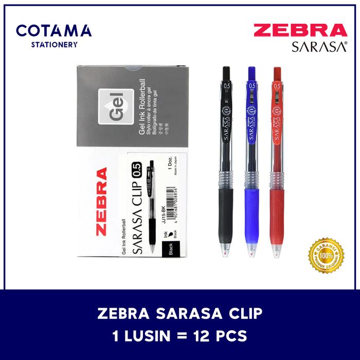 Gambar Pulpen Zebra Sarasa Clip Gel 0.5/0.7/1.0 mm - 1 lusin isi 12 pcs - 0.7 mm, Merah dari Cotama Stationery undefined Tokopedia