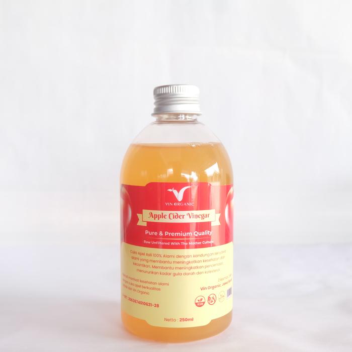 Gambar VIN APPLE CIDER VINEGAR | CUKA APEL MURNI WITH THE MOTHER | SARI APEL - 250ML dari VIN ORGANIC undefined Tokopedia