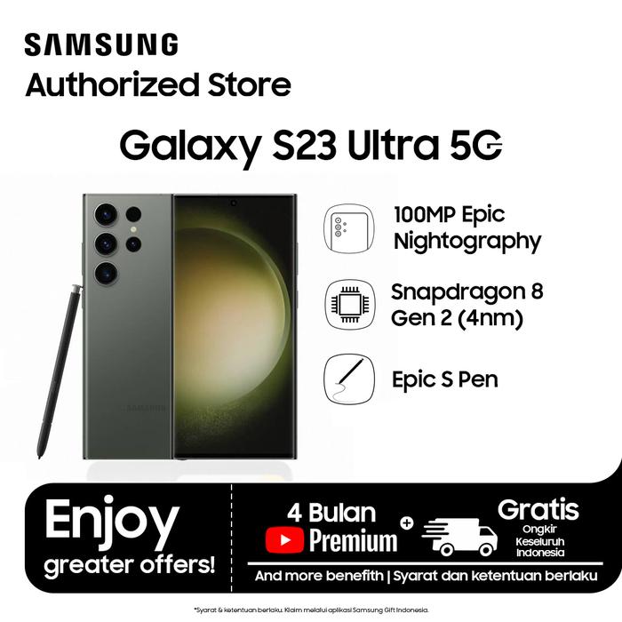 Gambar Samsung Galaxy S23 Ultra 5G 12/256Gb - Green dari tahaki berkah jaya_NEW undefined Tokopedia