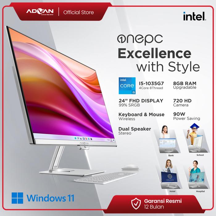 Gambar Advan All In One PC AIO OnePC Intel i5 8+512GB/i7 16+512GB Windows 11 - I5 8GB/512GB dari ADVAN NOTEBOOK undefined Tokopedia