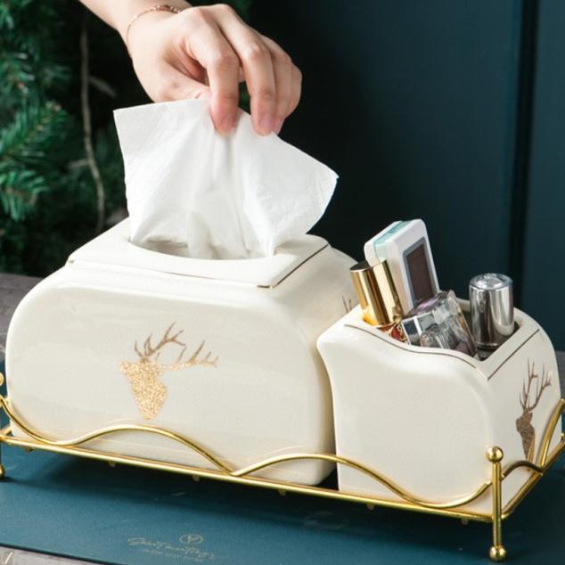 Gambar Tempat Tissue Mewah Keramik Cantik Ada 2 Warna Tissue Box BirthdayGift - White dari Est Beyond undefined Tokopedia