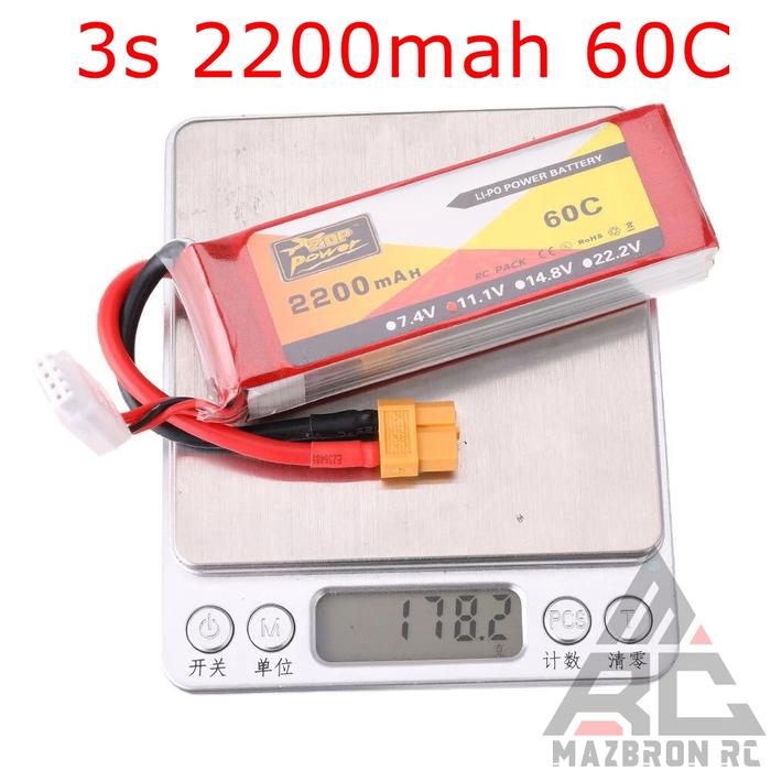 Gambar Lipo Battery batre baterai 3s 2200mAh 35C 11.1v for RC Plane Car Drone - ZOP 60C dari Mazbron RC undefined Tokopedia