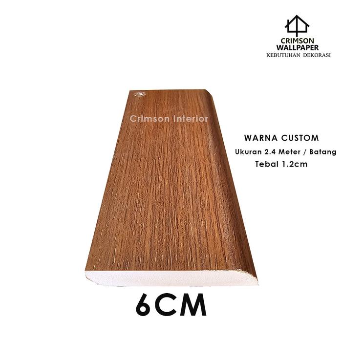 Gambar PLINT PVC PADAT | LIST PLINT LANTAI TACO  | PLIN LANTAI FULL PADAT PVC - 6CM x 2,4METER dari CRIMSON DECOR undefined Tokopedia