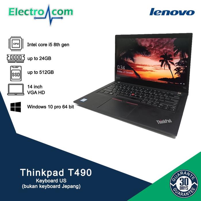 Laptop Lenovo Thinkpad T490 Core i5 8th Gen RAM 16GB SSD 512 FHD IPS T480  i5 Gen8 TS, RAM 8/128GB SSD