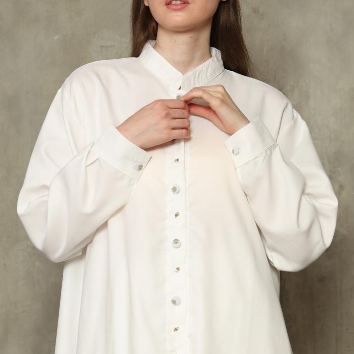 Gambar Tunik Set Celana - New Sriwijaya warna WHITE - Kerah Koko dari kaIN_readytowear undefined Tokopedia