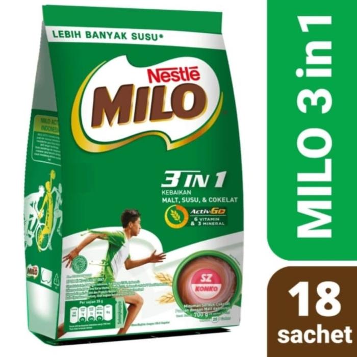 Gambar Milo 3 in 1 active go isi 18 sachet 630 gr | susu bubuk dari Sinar Timur 1 undefined Tokopedia