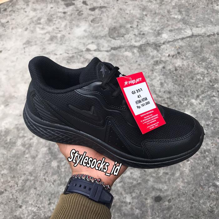 Gambar SEPATU FULL BLACK / SEPATU SEKOLAH HITAM / SEPATU PRO ATT ORIGINAL - GI 350, 37 dari Stylesocks.id undefined Tokopedia