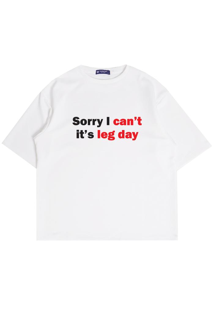 Gambar kaos oversize gym distro gymbro sorry i cant leg day MTQ04 MTQ05 - Putih, S dari THIRD DAY Kota Bandung Tokopedia