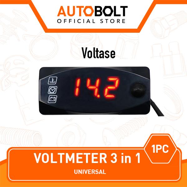 Gambar Voltmeter Waterproof 3in1 1 Motor Mode Motor Aki Jam Suhu Biru Merah - Merah-3in1 dari AUTOBOLT Official Store undefined Tokopedia