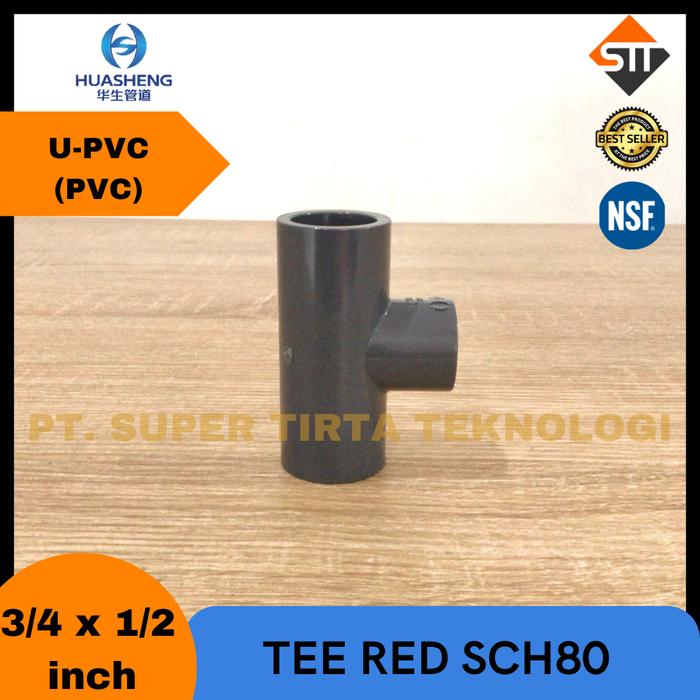 Gambar Tee Red PVC (U-PVC) Sch.80 - 3/4 X 1/2 inch dari STT-Stores undefined Tokopedia