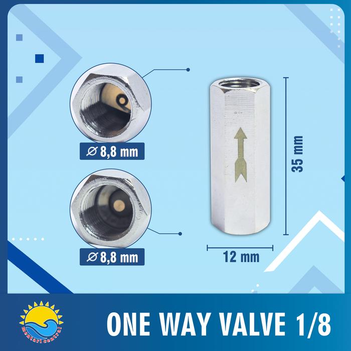 Gambar Check valve /one way valve /no return valve 1/4" 1/2'' 1/8'' 3/8'' 3/4 - ONE WAY 1/8 dari Mentari Central undefined Tokopedia