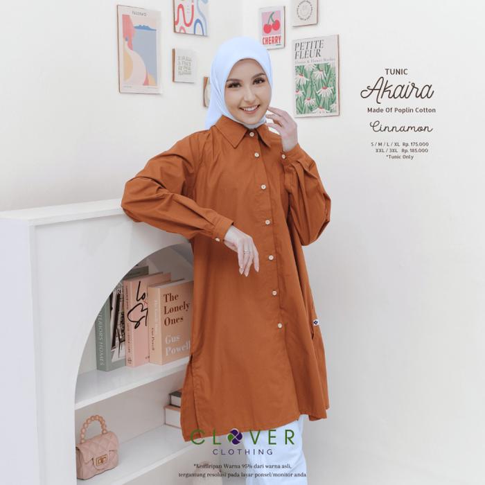 Gambar Baju Atasan Wanita Muslim Tunik Akaira By Clover Clothing - Cinnamon, S dari Maza.idn undefined Tokopedia
