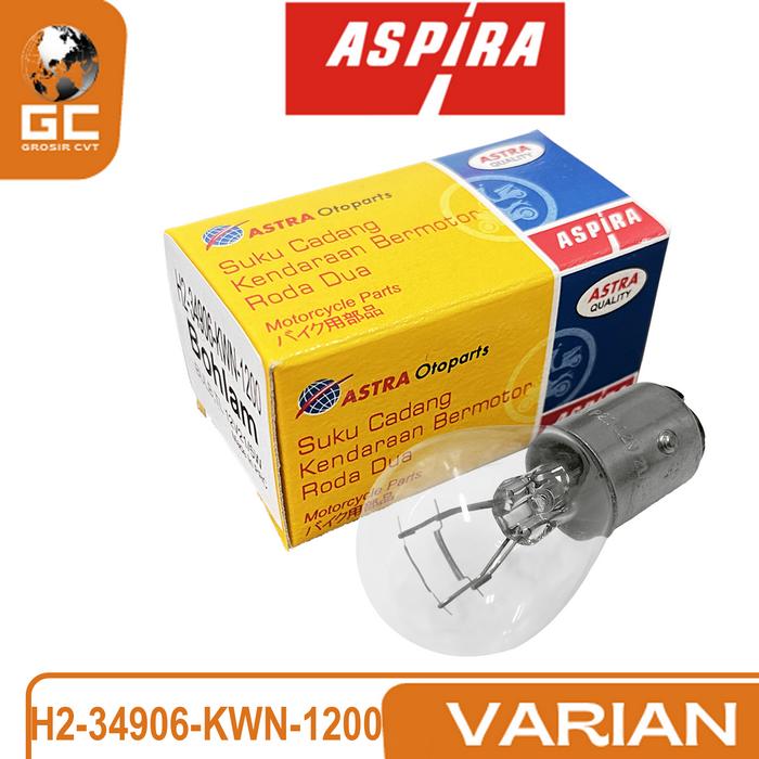 Gambar Lampu Bohlam Belakang Stop Motor Yamaha Mio Smile Sporty M3 S Z Nmax Aerox Lexi Xeon Vega R Jupiter Z MX New RX King Firz Force 1 12V ASPIRA - 12V 21/5W dari GrosirCVT undefined Tokopedia
