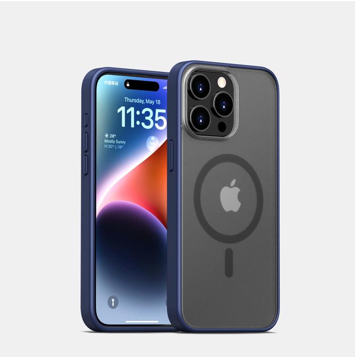 Gambar SNAPGARD Premium Acrylic Matte Case for iPhone 15 Pro Max Case For iPhone 15 Pro Case For iPhone 15 Plus - BLUE MAGSAFE, IPHONE 15 dari Allforgadget undefined Tokopedia