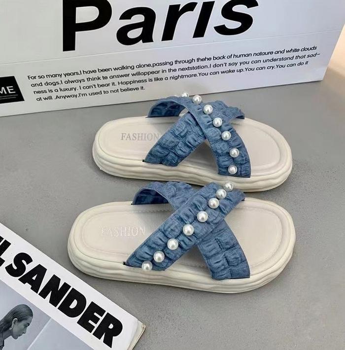 Gambar SH127 Sandal Wanita Mutiara Pearl Women Slippers - blue, 36/37 dari Ennwen Online Store undefined Tokopedia