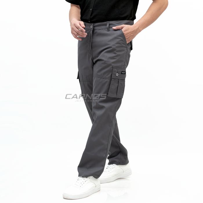 Gambar Carnos Exter Celana Cargo Panjang Pria Reguler Ripstop Abu - Abu-abu, S dari Carnos Jeans undefined Tokopedia