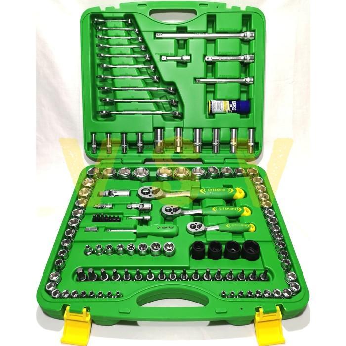 Gambar READY STOCK Tekiro Tools set 120pc / Tool set 120pcs / Hand socket set - 12PT dari Hitam Putih id. undefined Tokopedia