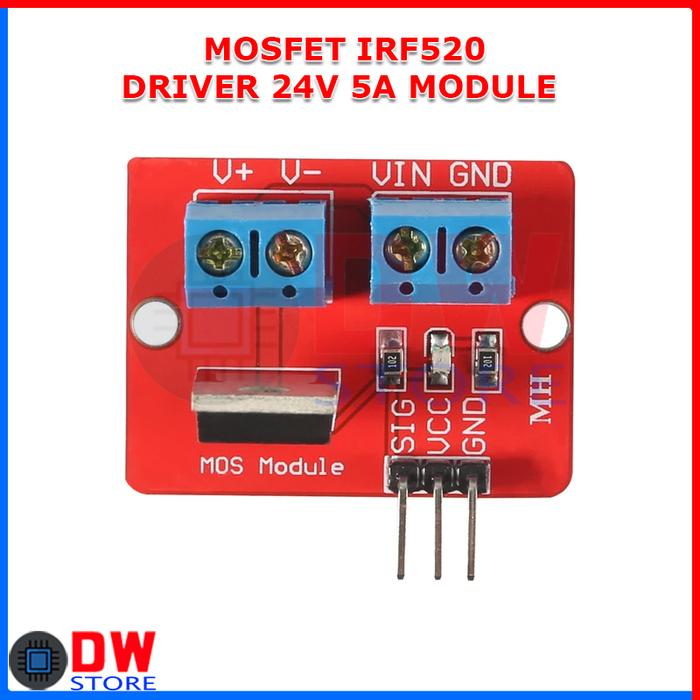 Jual MOSFET MOS IRF520 IRF 520 24V 5A Mosfet Driver Module PWM Switch ...