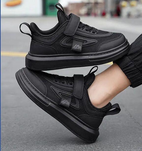 Gambar Sepatu Sekolah Hitam Polos / Sepatu Sneakers Anak SD - 887 hitam, 30/31 dari gojekolshop undefined Tokopedia