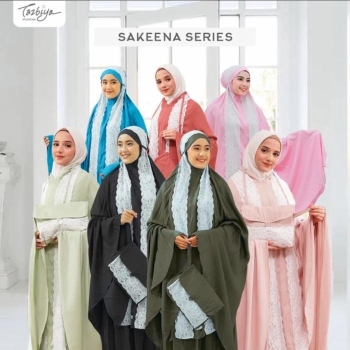Gambar Mukena TAZBIYA Motif BERUKAT SAKEENA Dewasa Jumbo Bahan Katun Rayon - DENIM dari akasyahewa undefined Tokopedia