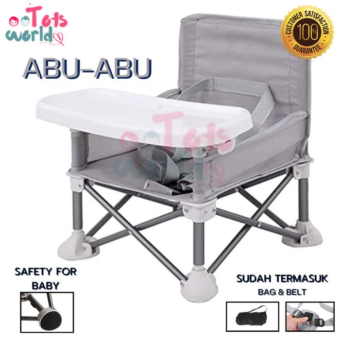 Gambar Kursi makan lipat bayi seat portable foldable ringan dibawa/murah - Abu-abu, Tanpa Bubble dari Totsworld undefined Tokopedia