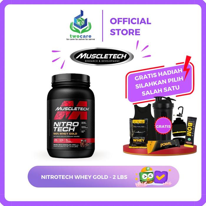 Gambar Muscletech Nitrotech Whey Gold Protein 2 Lbs Susu Whey Fitnes - Coklat, Sachet PWO dari Twocare undefined Tokopedia