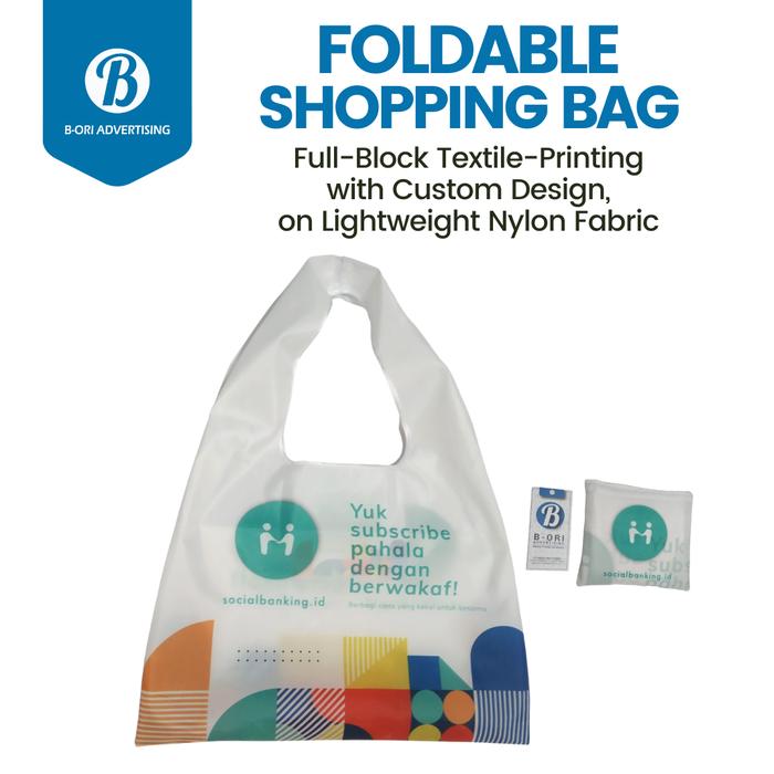 Gambar Foldable Shopping Bag - Tas Belanja Lipat Custom Sublim Printing - Handle-Loop, Regular dari B-ORI - Gifts & Souvenir undefined Tokopedia