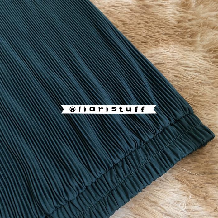 Gambar [2/2] Celana Pensil Plisket Lidi / Kulot Pensil Lidi - hijau turquoise dari Lioristuff undefined Tokopedia