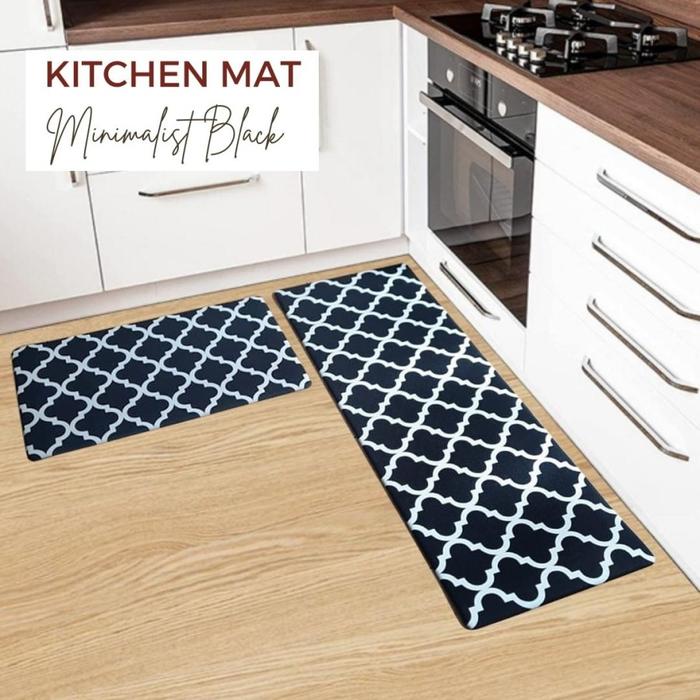 Gambar Karpet Dapur Panjang Anti Slip 1 Set MINIMALIST BLACK - 45 Cm X 120 Cm dari Martha Karpet Indonesia undefined Tokopedia