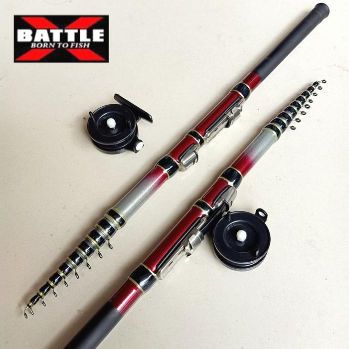 Gambar Joran pancing Battle-x tegek kolong custom komplit rel - 450cm dari Rodsmithdua undefined Tokopedia