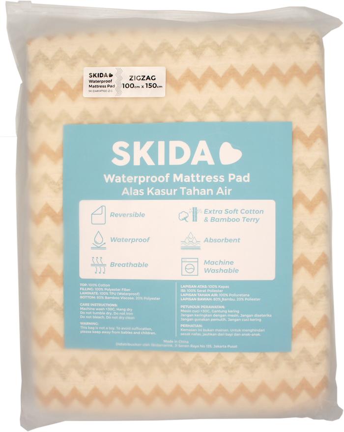Gambar PERLAK SKIDA Waterproof Alas Ompol Tatakan Tempat Tidur bayi Dewasa Matras Ranjang - ZIGZAG 100X150 dari DYALSTORE JAKARTA undefined Tokopedia