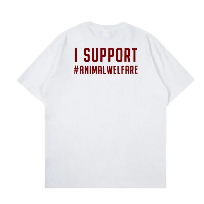 Gambar Tshirt JAAN - I SUPPORT #ANIMALWELFARE - Putih, L dari JAAN Domestic Shop undefined Tokopedia