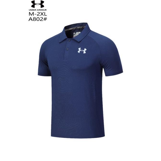 Gambar Baju Olahraga Pria Pakaian Distro Kaos Kerah Tenis Golf Fitnes Gym - BIRU A802, XXL dari jan'mart undefined Tokopedia