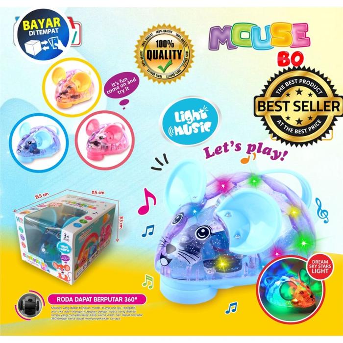 Gambar Mainan Edukasi Anak Karakter Tikus Bump And Go Ada Musik Dan Lampu - TIKUS (KANTONG), TANPA BUBBLE dari Toys World Official Store undefined Tokopedia