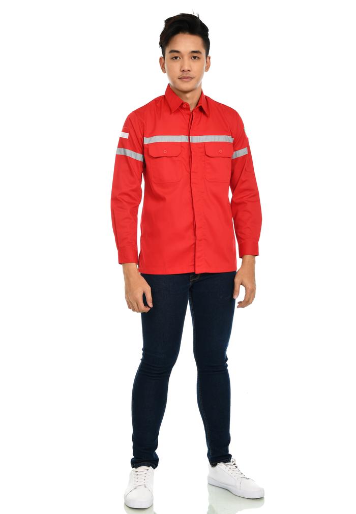 Gambar Kemeja Outdor Pria/Baju Seragam Kerja/Kemeja Safety Lengan Panjang - Army, L dari RAOUNIFORM undefined 5 Tokopedia