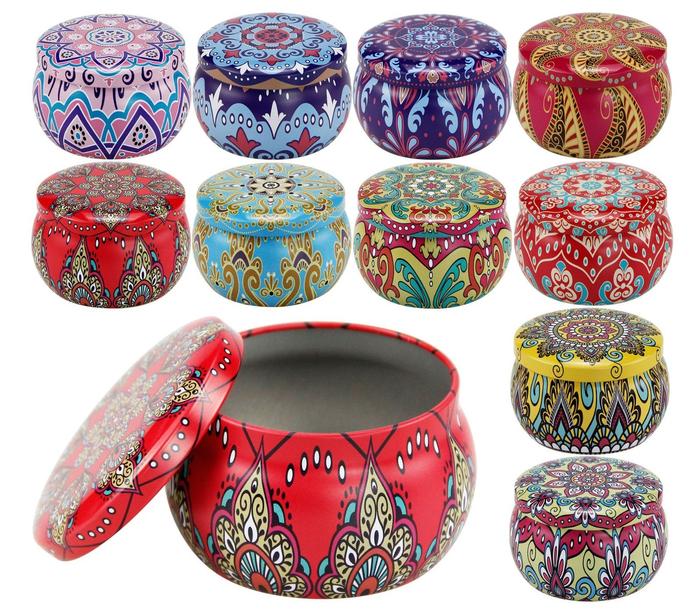 Gambar Wadah Teh Kaleng Mini / Kaleng Penyimpanan Lilin Permen Food Grade - bohemian dari Seduh Pertama undefined Tokopedia