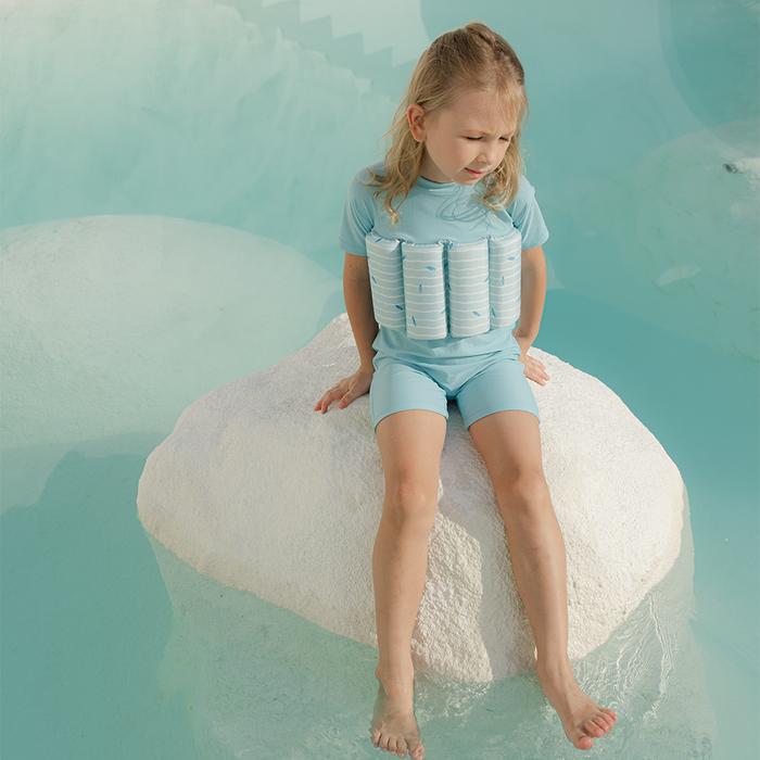 Gambar Bleu Marine Diving Short Sleeves Floatsuit, Baju Renang Anak - Canal Blue, 5-6 dari leevierrakids undefined Tokopedia