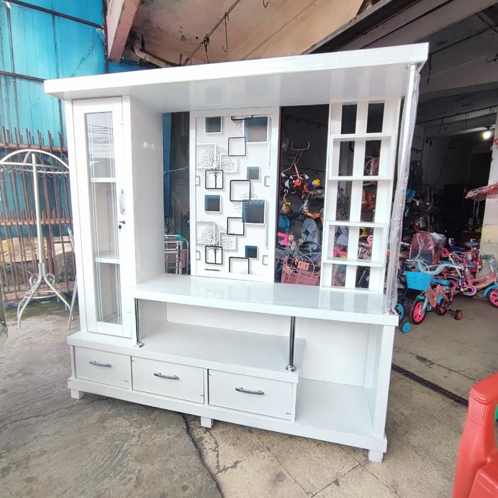 Gambar lemari tv buffet tv minimalis dari Toko Baru Mebel undefined Tokopedia